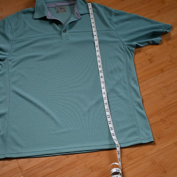 Pair of Men's World Wide Sportsmen Polo Shirts Size Large Sea Green and Grey - Picture 12 of 14